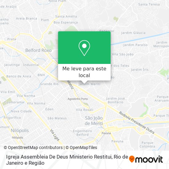 Igreja Assembleia De Deus Ministerio Restitui mapa