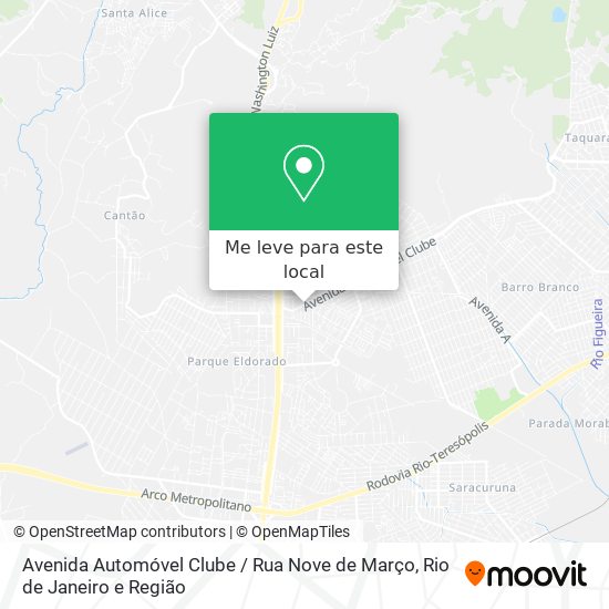 Avenida Automóvel Clube / Rua Nove de Março mapa