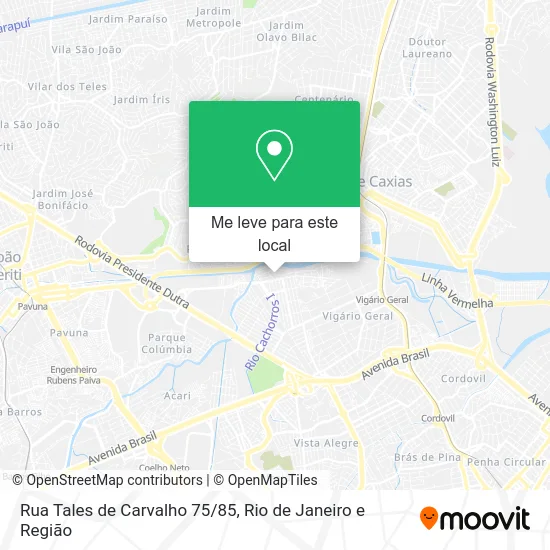 Rua Tales de Carvalho 75/85 mapa