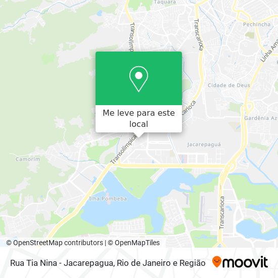 Rua Tia Nina - Jacarepagua mapa
