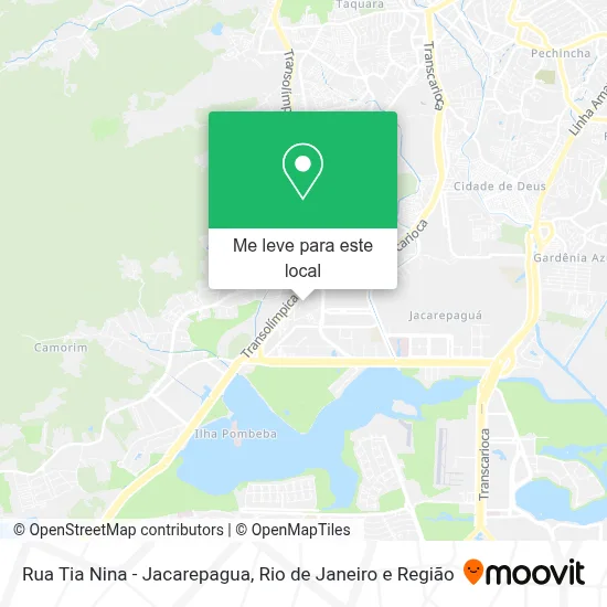 Rua Tia Nina - Jacarepagua mapa