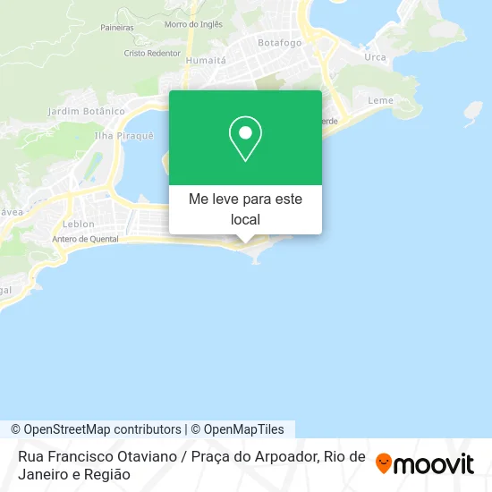 Rua Francisco Otaviano / Praça do Arpoador mapa