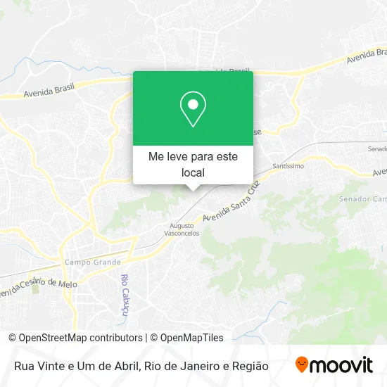Rua Vinte e Um de Abril mapa
