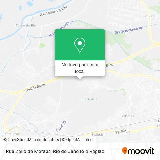 Rua Zélio de Moraes mapa