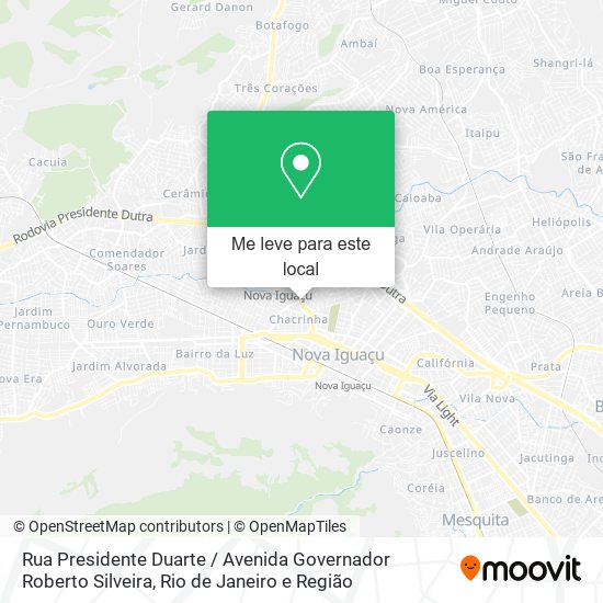 Rua Presidente Duarte / Avenida Governador Roberto Silveira mapa