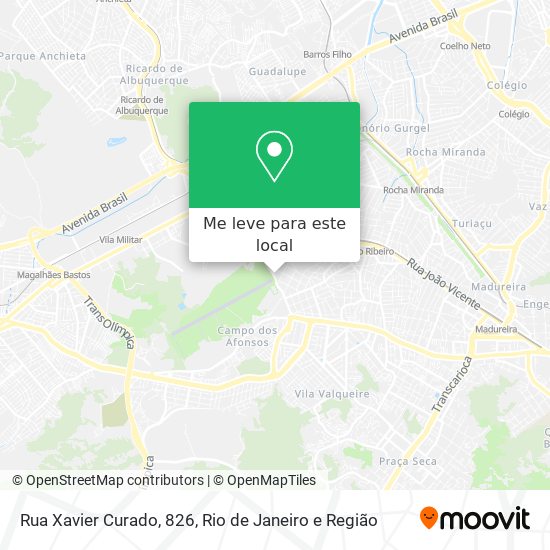 Rua Xavier Curado, 826 mapa