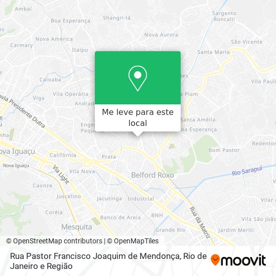 Rua Pastor Francisco Joaquim de Mendonça mapa