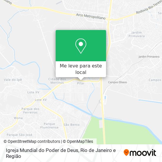 Igreja Mundial do Poder de Deus mapa