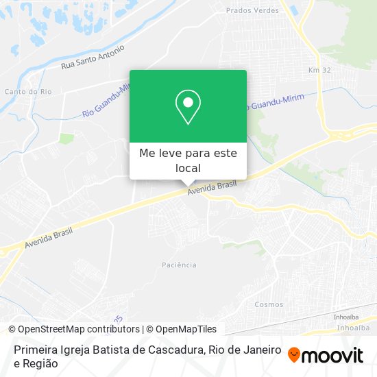 Primeira Igreja Batista de Cascadura mapa