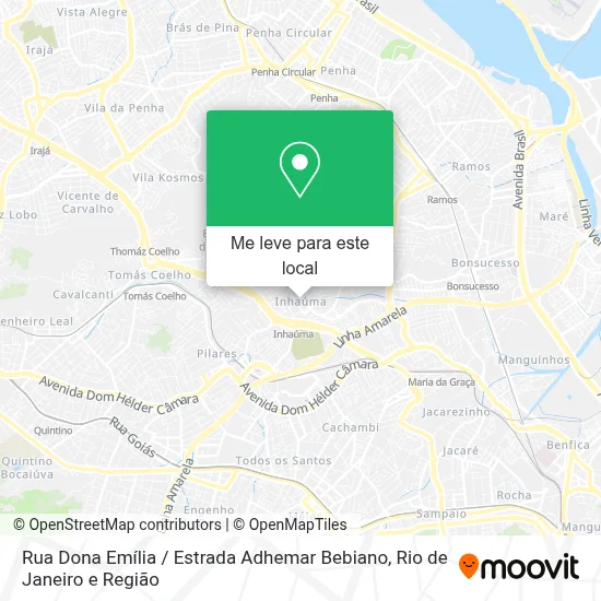 Rua Dona Emília / Estrada Adhemar Bebiano mapa