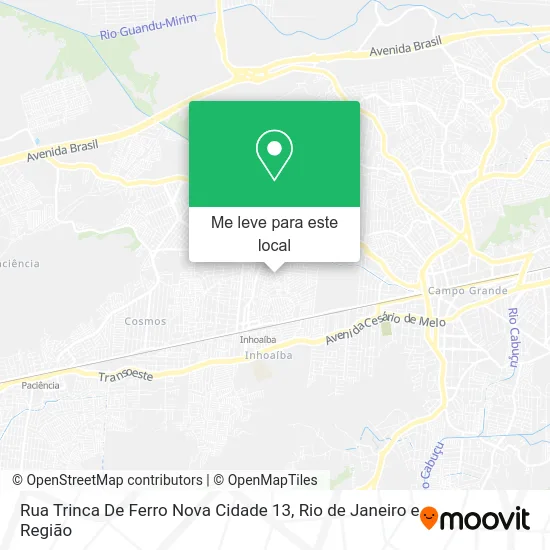 Rua Trinca De Ferro Nova Cidade 13 mapa