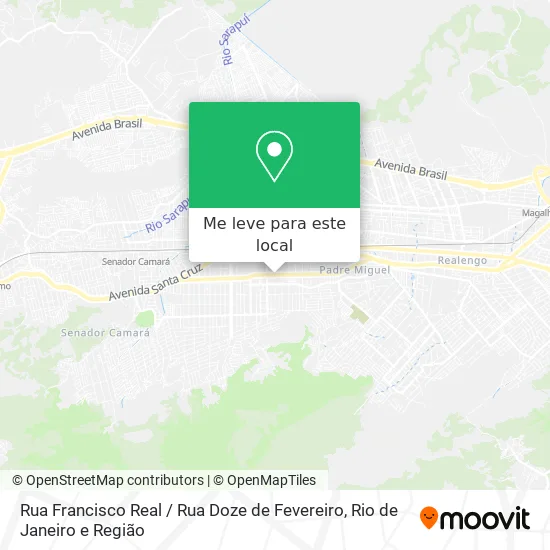 Rua Francisco Real / Rua Doze de Fevereiro mapa