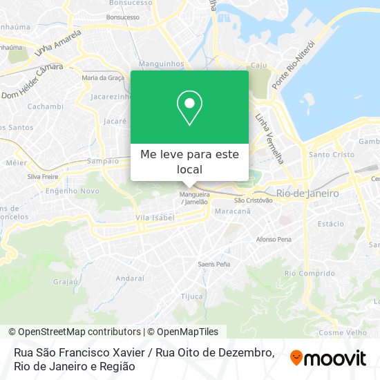 Rua São Francisco Xavier / Rua Oito de Dezembro mapa