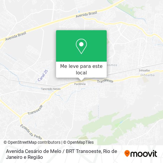 Avenida Cesário de Melo / BRT Transoeste mapa