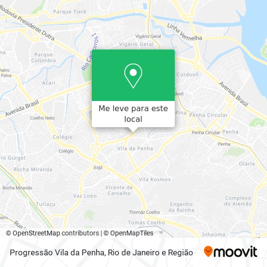 Progressão Vila da Penha mapa