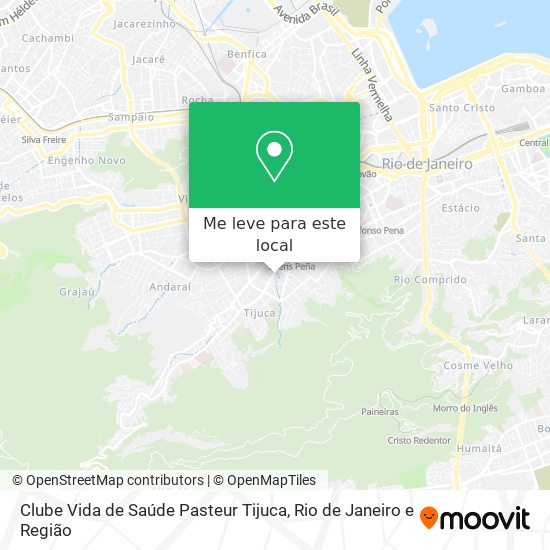 Clube Vida de Saúde Pasteur Tijuca mapa