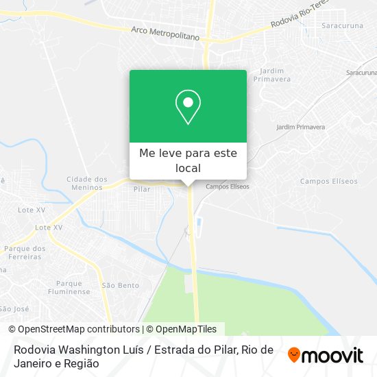 Rodovia Washington Luís / Estrada do Pilar mapa