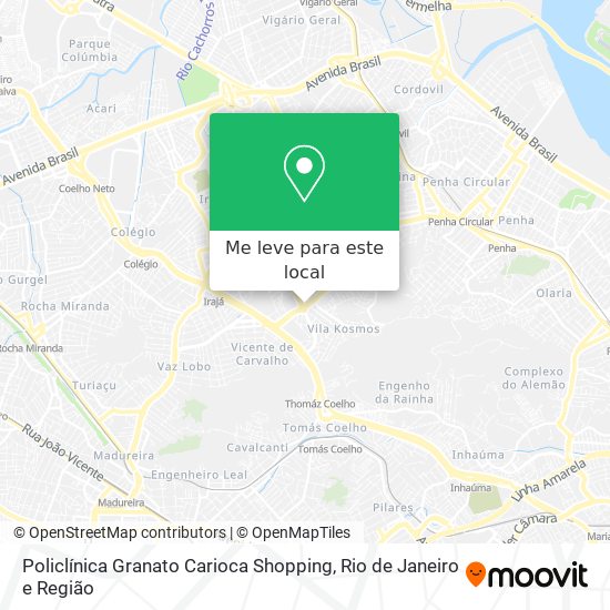 Policlínica Granato Carioca Shopping mapa