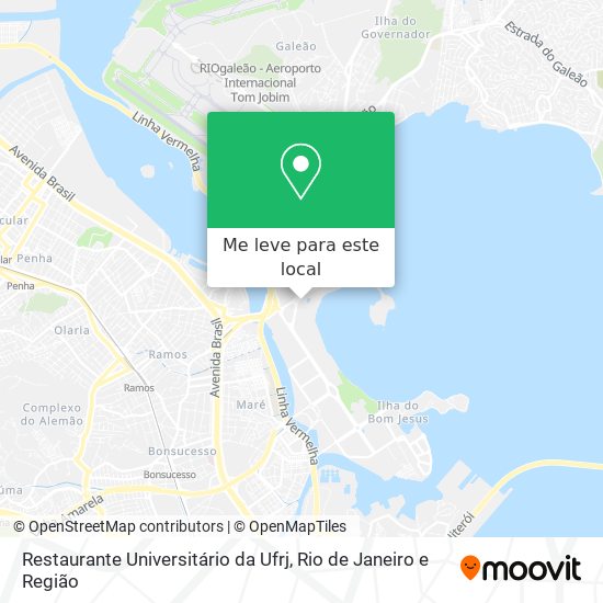 Restaurante Universitário da Ufrj mapa