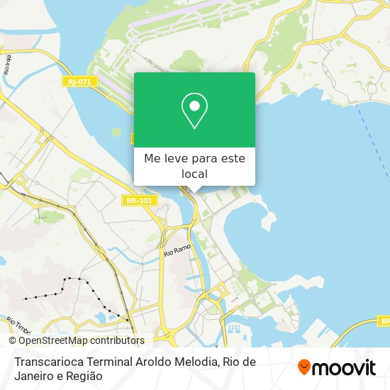 Transcarioca Terminal Aroldo Melodia mapa