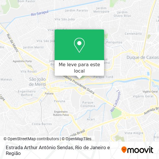 Estrada Arthur Antônio Sendas mapa