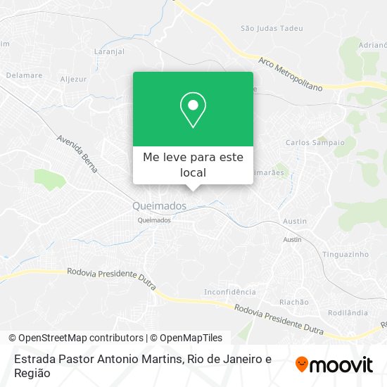 Estrada Pastor Antonio Martins mapa
