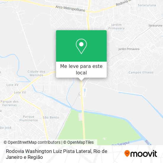 Rodovia Washington Luiz Pista Lateral mapa