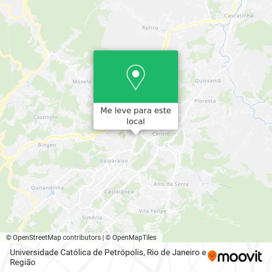 Universidade Católica de Petrópolis mapa