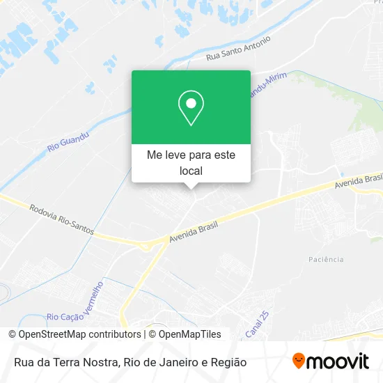 Rua da Terra Nostra mapa