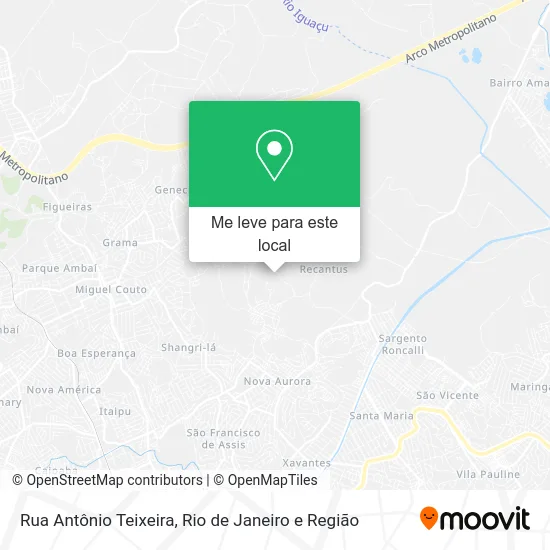 Rua Antônio Teixeira mapa