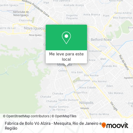 Fábrica de Bolo Vó Alzira - Mesquita mapa