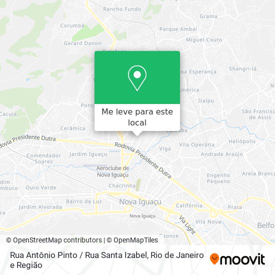 Rua Antônio Pinto / Rua Santa Izabel mapa