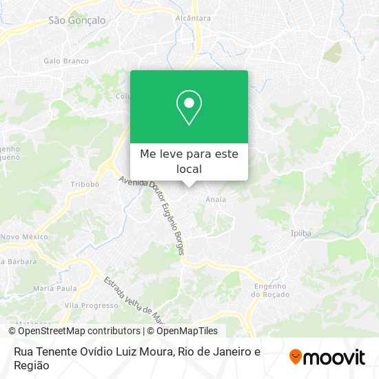 Rua Tenente Ovídio Luiz Moura mapa