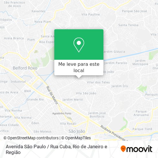Avenida São Paulo / Rua Cuba mapa