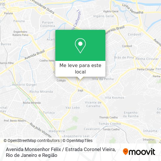 Avenida Monsenhor Félix / Estrada Coronel Vieira mapa