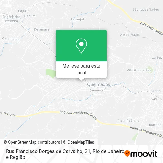 Rua Francisco Borges de Carvalho, 21 mapa