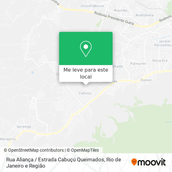 Rua Aliança / Estrada Cabuçú Queimados mapa