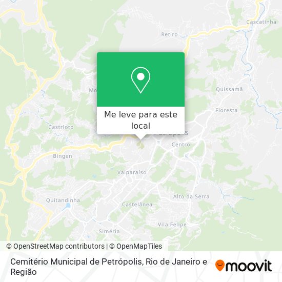 Cemitério Municipal de Petrópolis mapa