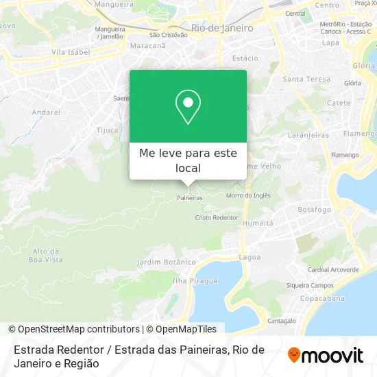 Estrada Redentor / Estrada das Paineiras mapa