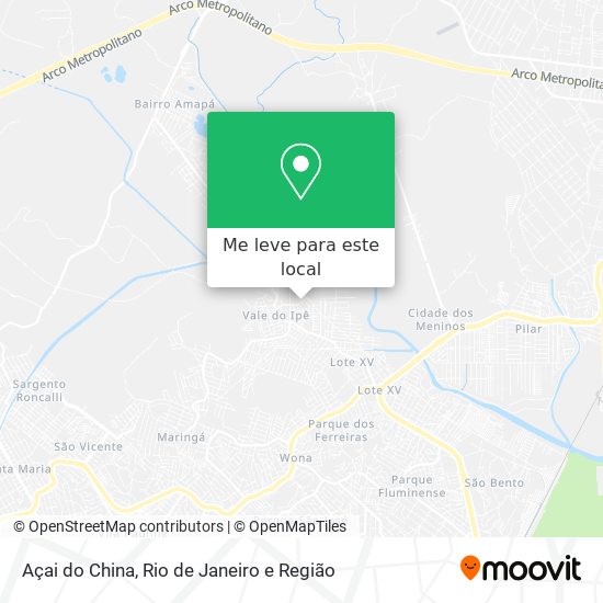 Açai do China mapa