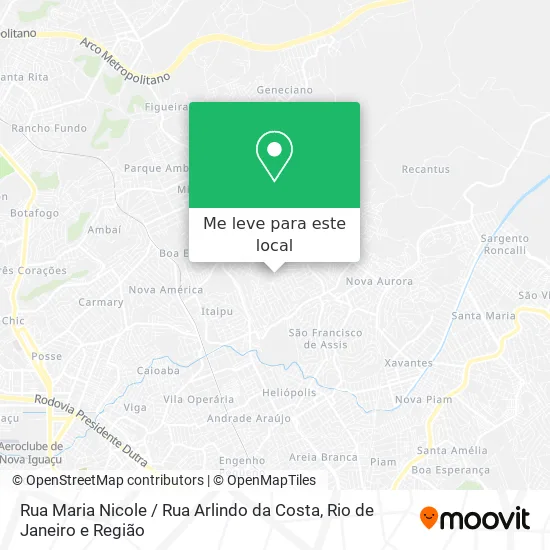 Rua Maria Nicole / Rua Arlindo da Costa mapa