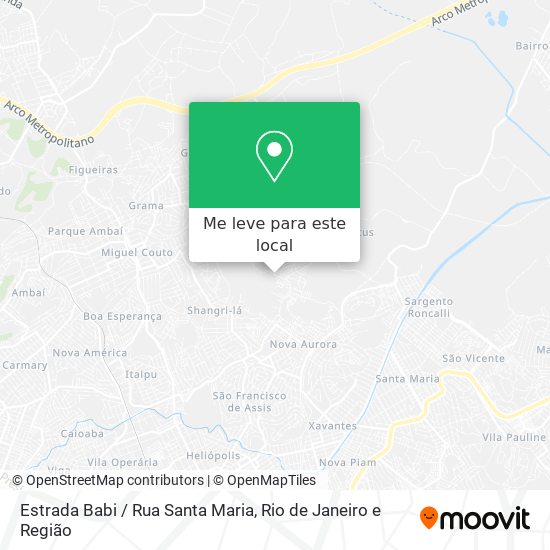 Estrada Babi / Rua Santa Maria mapa