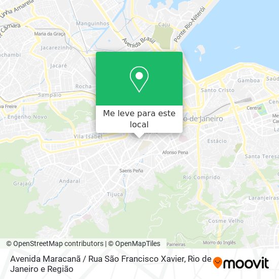 Avenida Maracanã / Rua São Francisco Xavier mapa