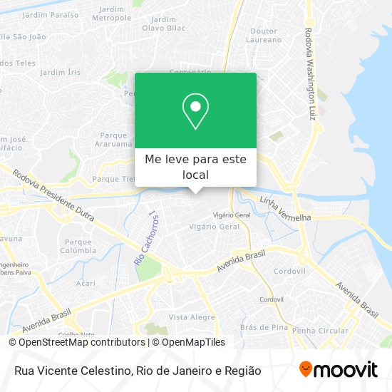 Rua Vicente Celestino mapa