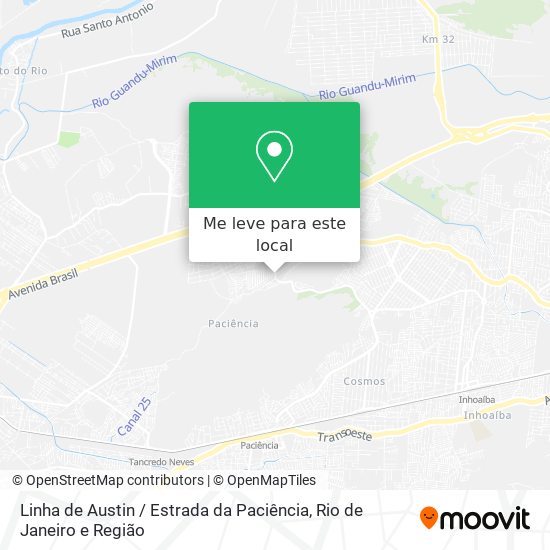 Linha de Austin / Estrada da Paciência mapa