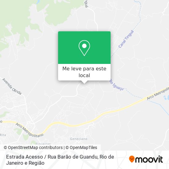 Estrada Acesso / Rua Barão de Guandu mapa