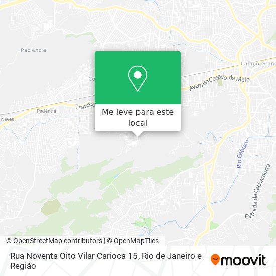 Rua Noventa Oito Vilar Carioca 15 mapa