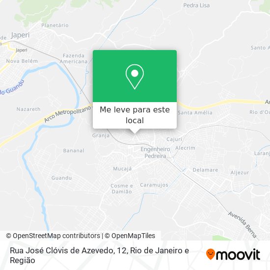 Rua José Clóvis de Azevedo, 12 mapa