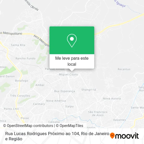 Rua Lucas Rodrigues Próximo ao 104 mapa