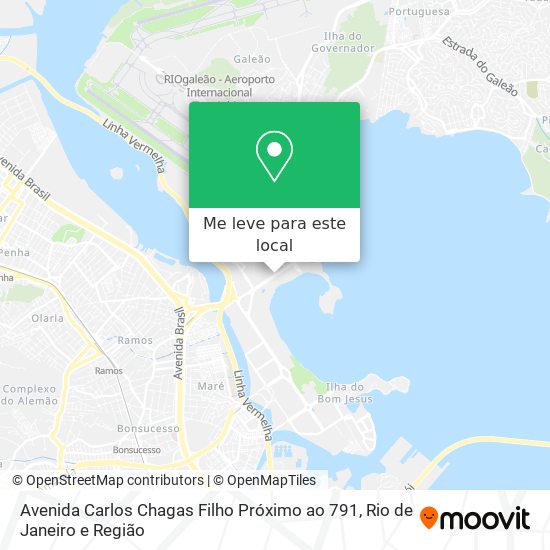 Avenida Carlos Chagas Filho Próximo ao 791 mapa